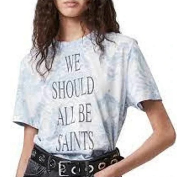 NWT AllSaints reverse boyfriend tee. Size Small - Picture 1 of 7